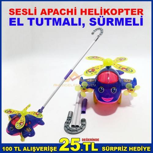 El Tutmalı Sürmeli Sesli Apachi Helikopter