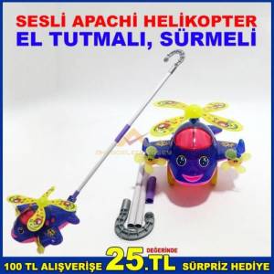 El Tutmalı Sürmeli Sesli Apachi Helikopter