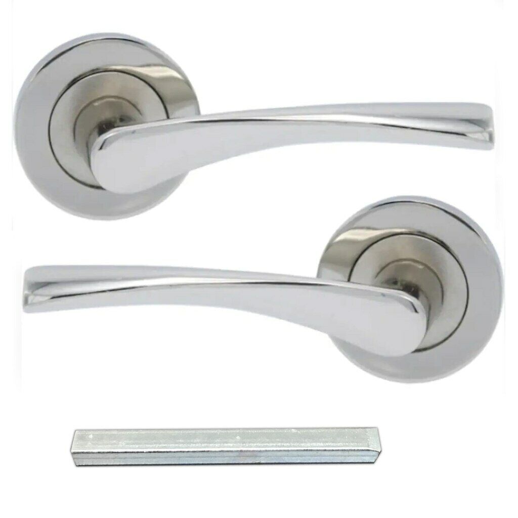 Nikel Kaplama Amerikan Kapı Kolu 2'li Set İç Dış Takım