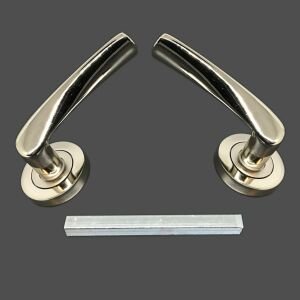 Nikel Kaplama Amerikan Kapı Kolu 2'li Set İç Dış Takım