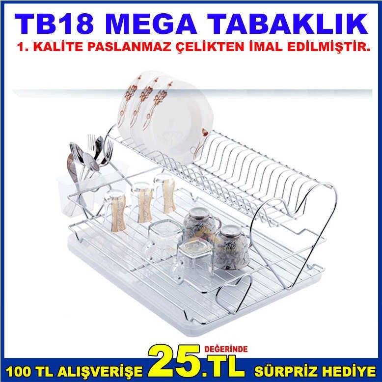 TB18 MEGA TABAKLIK KUTULU 1. SINIF PASLANMAZ ÇELİKTEN İMAL EDİLMİŞTİR