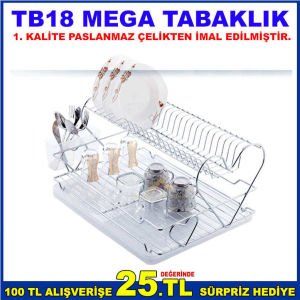 TB18 MEGA TABAKLIK KUTULU 1. SINIF PASLANMAZ ÇELİKTEN İMAL EDİLMİŞTİR