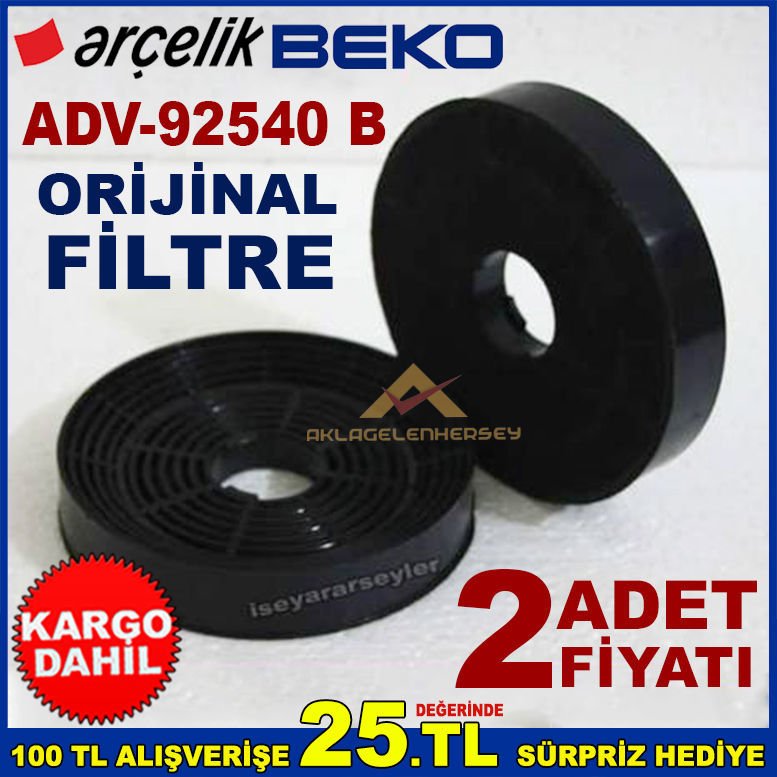 ARÇELİK BEKO ADV 92540 B ANKASTRE DAVLUMBAZ FİLTRESİ 92540 B ASPİRATÖR KARBON FİLTRE