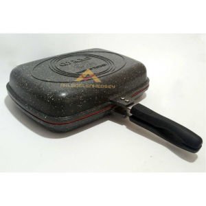 SAFİR ÇİFT TARAFLI YEDEK SİLİKON CONTALI GRANİT DÖKÜM IZGARA TAVASI 30cm