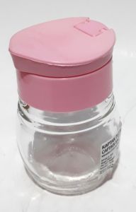 2 Adet 7x5x5cm Boyutlarında Cam ve Kapaklı Tuzluk ve Karabiberlik