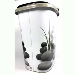 TAŞ DESENLE KİRLİ SEPETİ BANYO 50x35x42 SAĞLAM YAPI VE ŞIK TASARIM GENİŞ HAZNELİ