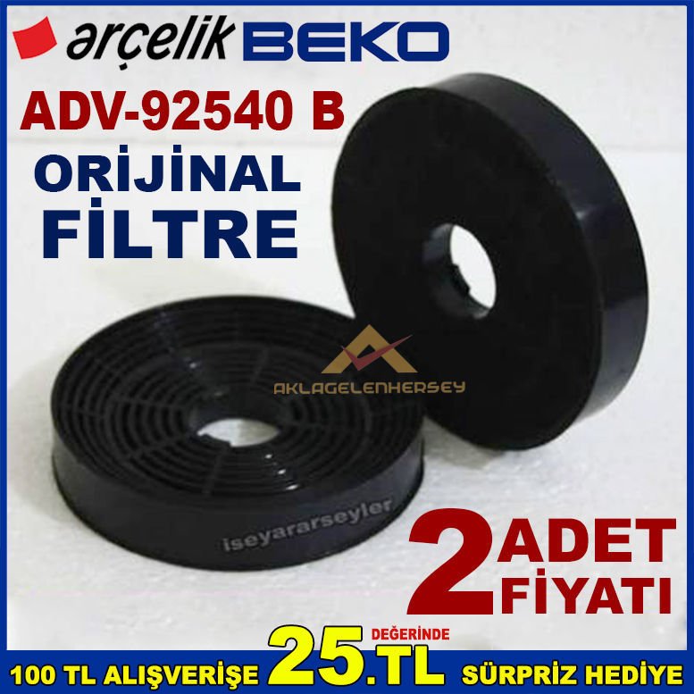 ARÇELİK BEKO ADV 92540 B ANKASTRE DAVLUMBAZ FİLTRESİ 92540 B ASPİRATÖR KARBON FİLTRE