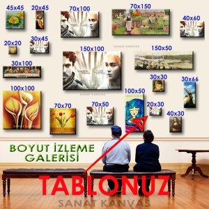 G.of.T.- KUZEY VE GÜNEY 7 değişen ölçü ORİJİNAL KANVAS TABLO