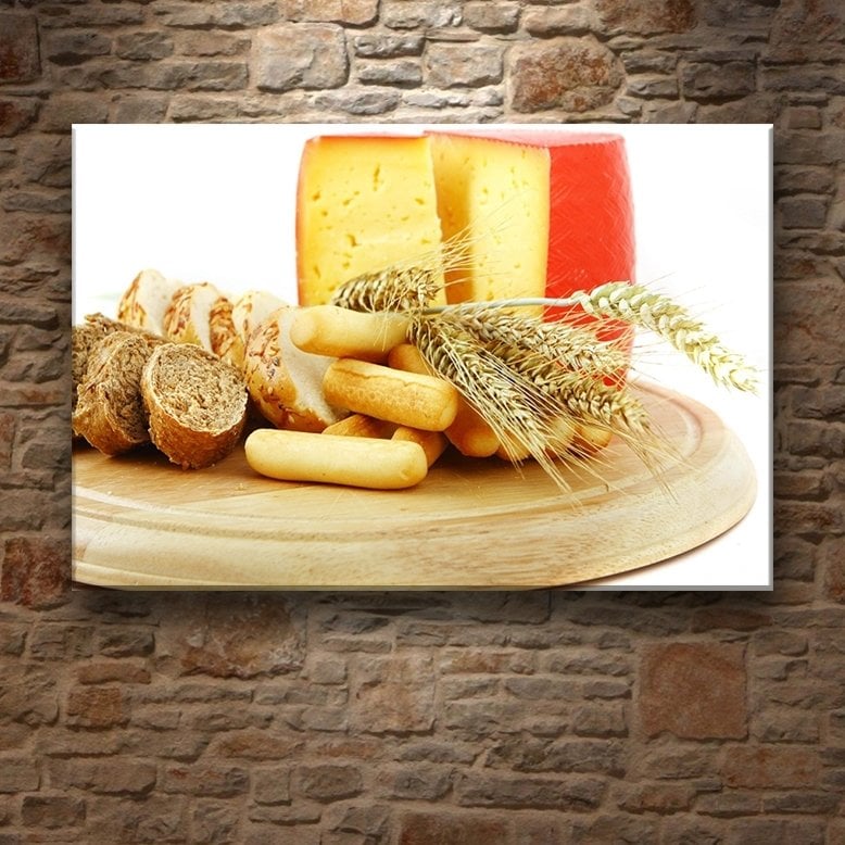 GRAVYER PEYNİRİ&EKMEK 7 değişen ölçü ORİJİNAL KANVAS TABLO