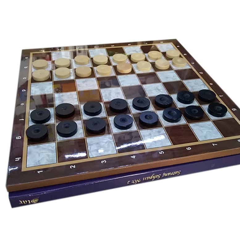 Ahşap Dama Seti 1. Kalite Ahşap Pullar, 45x45cm Ahşap Oyun Sahası