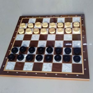 Ahşap Dama Seti 1. Kalite Ahşap Pullar, 45x45cm Ahşap Oyun Sahası