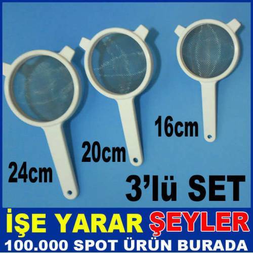 PASLANMAZ ÇELİK 3'LÜ SÜZGEÇ SETİ 3 ADET SÜZGEÇ ÇOK AMAÇLI SÜT SÜZGECİ