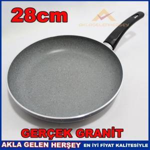 GRANİT TAVA 28cm YANMAZ EMAYE DIŞ YÜZEYLİ
