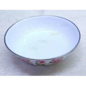 DIŞ YÜZEYİ ÇİÇEK DESENLİ EMAYE MUHALLEBİ TABAĞI NOSTALJİK 18cm RETRO EMAYE TABAK 1.KALİTE SIFIR ÜRÜN