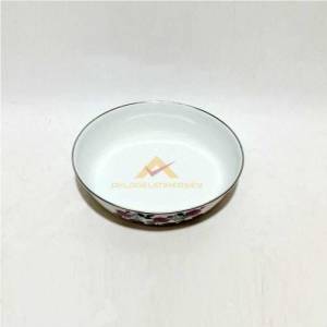 DIŞ YÜZEYİ ÇİÇEK DESENLİ EMAYE MUHALLEBİ TABAĞI NOSTALJİK 18cm RETRO EMAYE TABAK 1.KALİTE SIFIR ÜRÜN