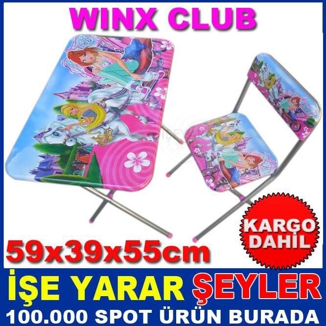 WİNX CLUB DESENLİ ÇOCUK ÇALIŞMA MASASI SETİ KD