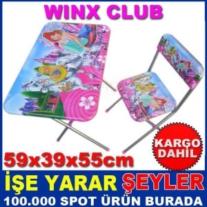 WİNX CLUB DESENLİ ÇOCUK ÇALIŞMA MASASI SETİ KD