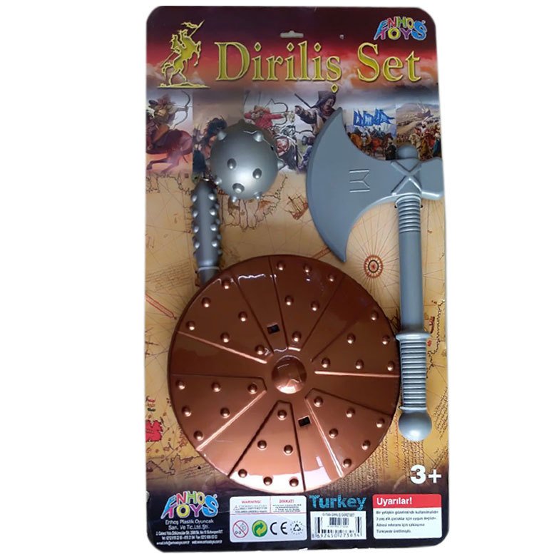 Diriliş Ertuğrul Gürz, Kalkan, Balta Oyuncak Seti - Kayı Boyu İmzalı 1. Kalite Özel Seri