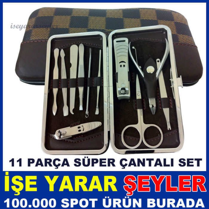 11 PARÇA ÇANTALI PROFESYONEL MANİKÜR-PEDİKÜR SET
