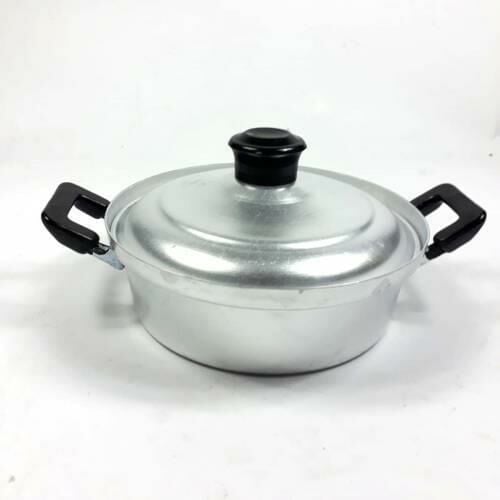 Alüminyum Natural Tencere Yerli Üretim Basık karnıyarık 24 Cm Kapaklı Saplı