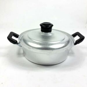 Alüminyum Natural Tencere Yerli Üretim Basık karnıyarık 24 Cm Kapaklı Saplı