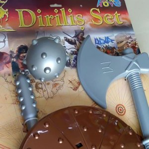 Diriliş Ertuğrul Gürz, Kalkan, Balta Oyuncak Seti - Kayı Boyu İmzalı 1. Kalite Özel Seri