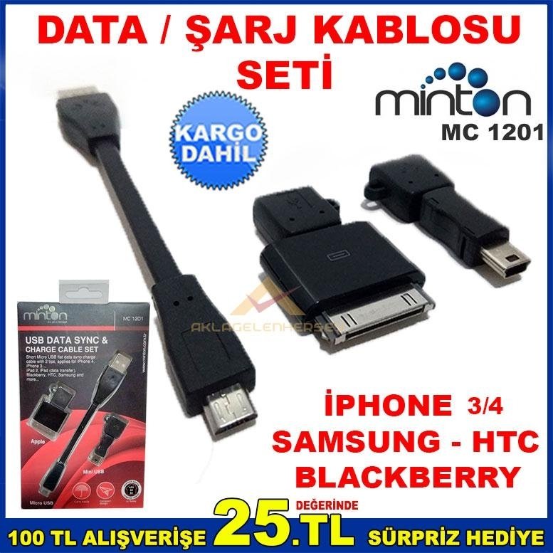 İPHONE 3-4 İPAD-SAMSUNG DATA-ŞARJ KABLOSU SETİ