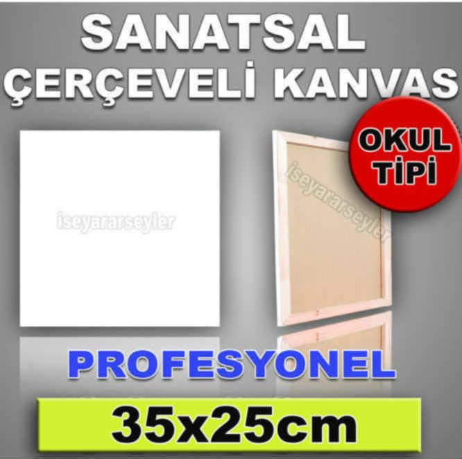 Boş Ressam Tuali 35x25cm Ahşap Çerçeveli Hazir Resim Tuvali Yeni Başlayan Ressamlara Hazır Boş Tual