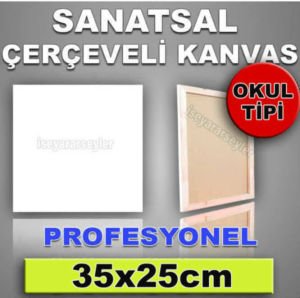 Boş Ressam Tuali 35x25cm Ahşap Çerçeveli Hazir Resim Tuvali Yeni Başlayan Ressamlara Hazır Boş Tual