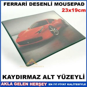 KAYMAZ ALT YÜZEYLİ FERRARİ DESENLİ MOUSE PAD NO8