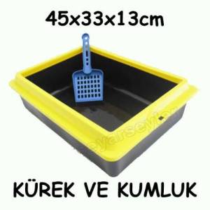 Mama Hediyeli Kedilerimiz İçin 5 Parça Mutlu Yaşam Seti - Çanta Kumluk Kürek Mama Kabı 5 Kg Özel Kum