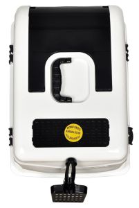 Maxi Kürekli İki Fonksiyonlu Kırılmaz Kapaklı Kapalı Kedi Tuvaleti WC Geniş Özel Karbon Filtreli