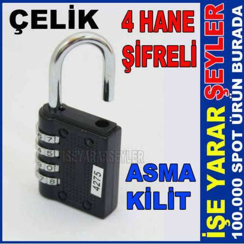 4 Haneli Şifreli Çelik Asma Çanta Bavul Kilidi