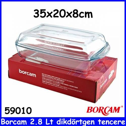 Borcam 59010 2,8lt Dikdörtgen Tencere 35x20x8 Ebatlarında Paşabahçe Kalitesiyle