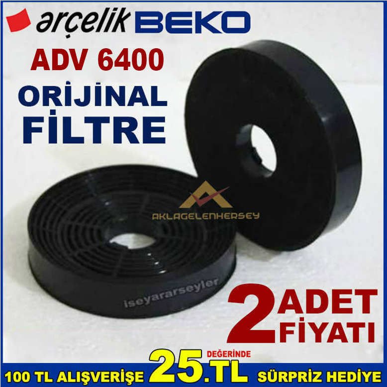 ARÇELİK BEKO ADV 6400 ANKASTRE DAVLUMBAZ FİLTRESİ 6400 ASPİRATÖR KARBON FİLTRE