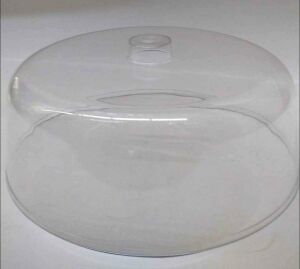 Pasta Kek Tabağı için Şeffaf Fanus Kapak 26 cm Kırılmaya Dayanıklı Plastik Sağlıklı Tazelik Koruyucu