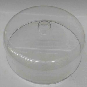 Pasta Kek Tabağı için Şeffaf Fanus Kapak 26 cm Kırılmaya Dayanıklı Plastik Sağlıklı Tazelik Koruyucu