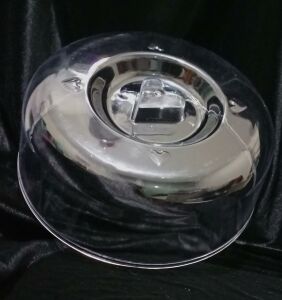 Pasta Kek Tabağı için Şeffaf Fanus Kapak 26 cm Kırılmaya Dayanıklı Plastik Sağlıklı Tazelik Koruyucu