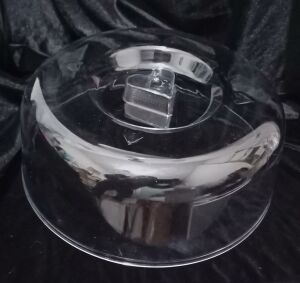 Pasta Kek Tabağı için Şeffaf Fanus Kapak 26 cm Kırılmaya Dayanıklı Plastik Sağlıklı Tazelik Koruyucu