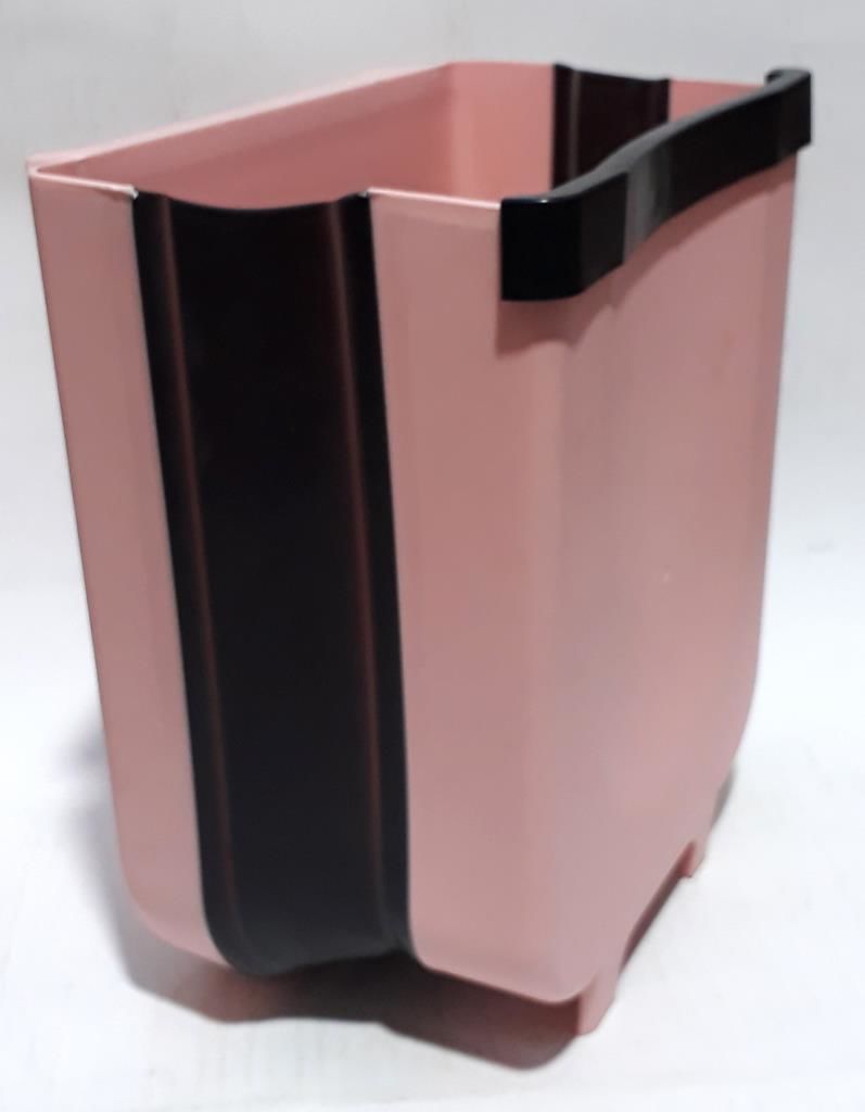 Katlanabilir Dolaba Asılabilir Mutfak Banyo İçin Pembe Çöp Kovası