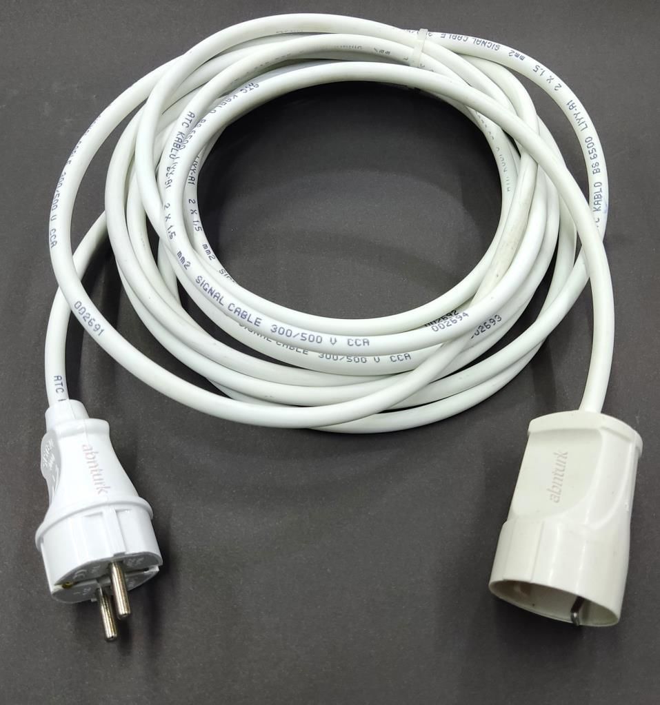 5 Metre 2x1.5 Kablolu Fişli Prizli Seyyar Kalın Isınmaz izole Uzatma Kablosu Ev işyeri Çok Amaçlı