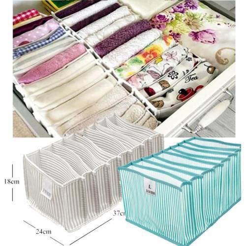 Alas Akordeon L Organizer 37x24x18 Çok Amaçlı Açılıp Toplanır Kumaş Eşya Kutusu Katlanır Giysi Hurcu