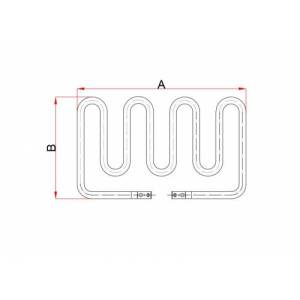 1250W Sanayi Tipi Toop Rezistans 220V 390x185mm Yerli Üretim 