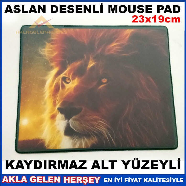KAYMAZ ALT YÜZEYLİ ASLAN DESENLİ MOUSE PAD NO6
