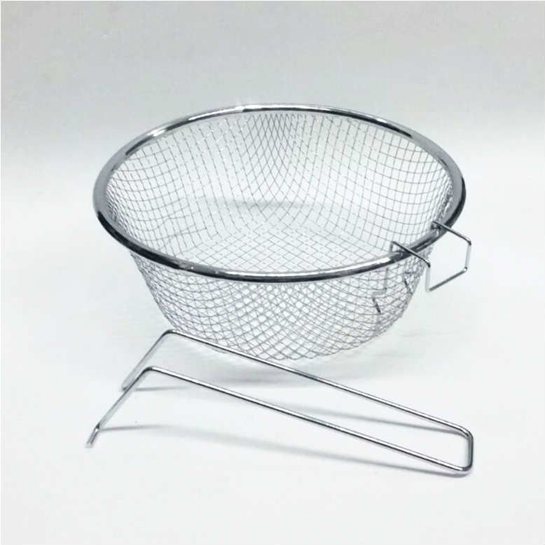 20 cm Çapında 7 cm Derinliğinde Çıkarılıp Takılabilen Portatif Saplı Kromaj Kaplama Fritöz Sepeti