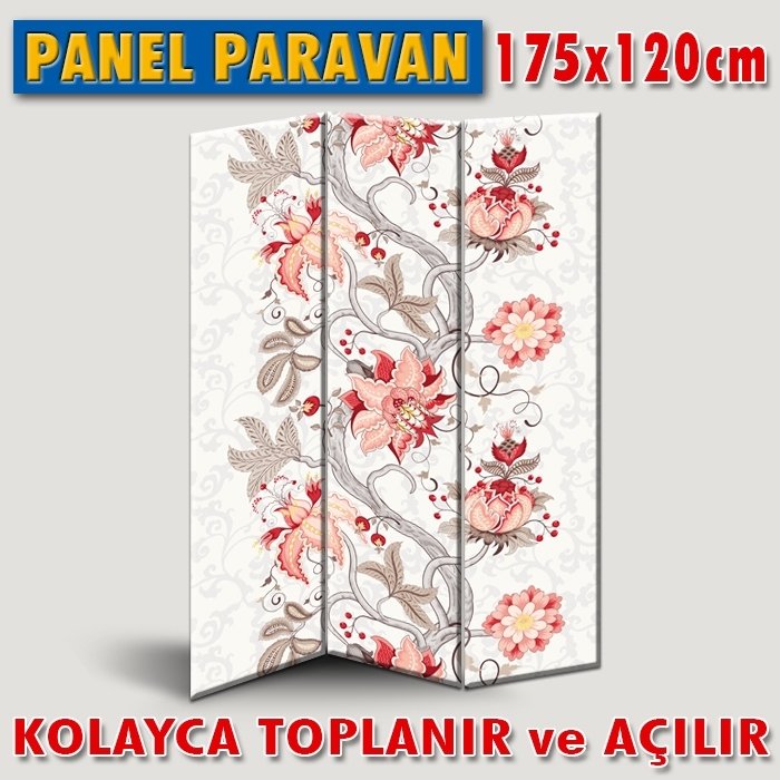 GÖRSELLİ KATLANIR PANEL BÖLME SİSTEMİ - ÇİÇEK-ASMA DUVAR DESENİ