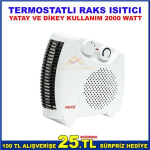 TERMOSTATLI 2000 WATT 2 AYRI GÜÇTE ISITMASIYLA YATAY VE DİKEY KULLANMA ÖZELLİKLİ RAKS ISITICI