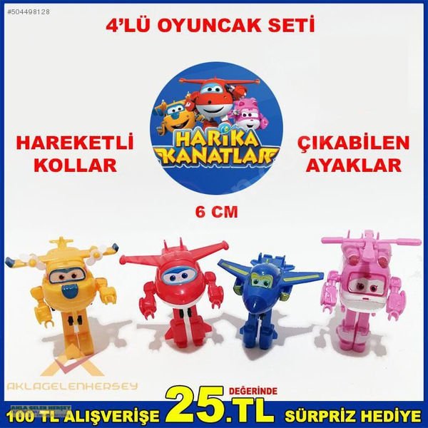 DÖRTLÜ HARİKA KANATLAR DÖNÜŞEN OYUNCAK UÇAK SETİ