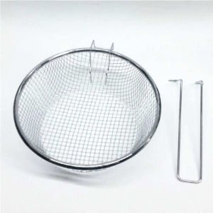 18 cm Çapında 7 cm Derinliğinde Çıkarılıp Takılabilen Portatif Saplı Kromaj Kaplama Fritöz Sepeti