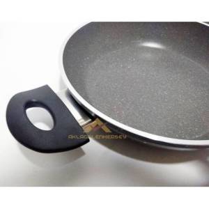 Ezme Alüminyum Granit Döküm Çift Kulp Tava 22cm